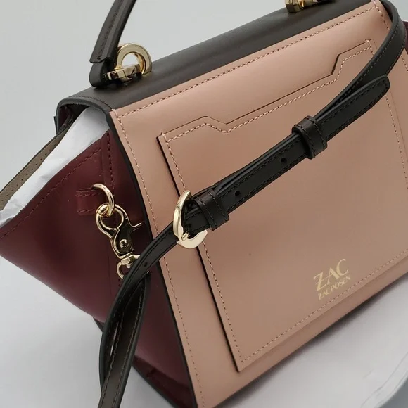 NWT Zac Zac Posen Eartha Medium Crossbody bag tote Leather Cedar shoulder purse - Picture 6 of 7